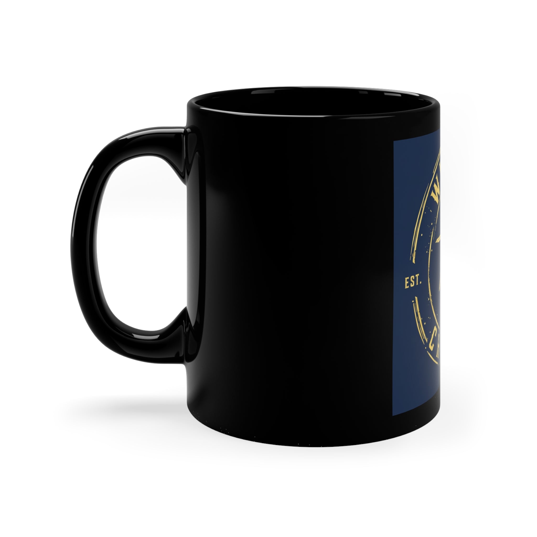 Whiskey Charlie Logo Coffee Mug — 11oz Black Ceramic